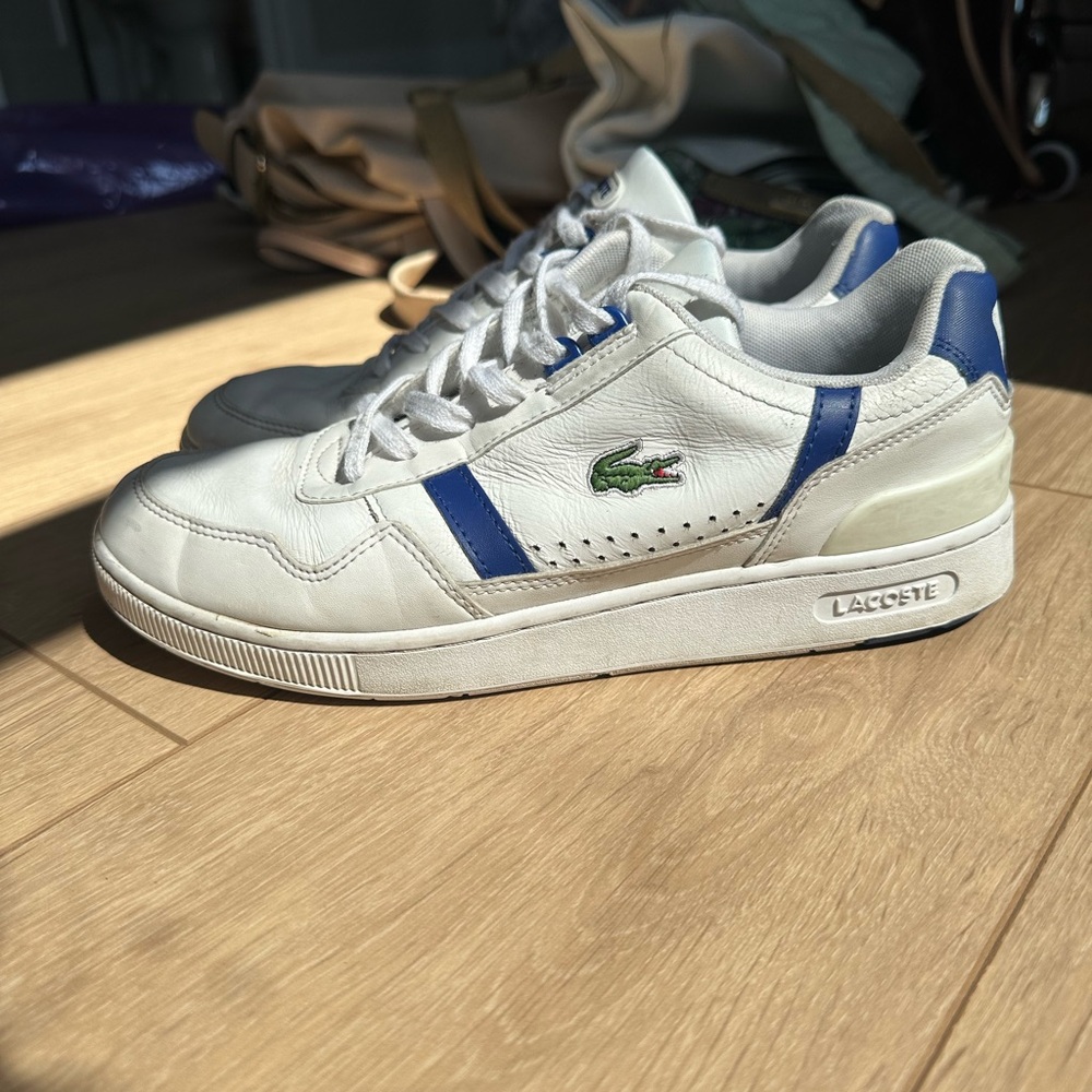 Lacoste White and Blue Classic Sneakers
